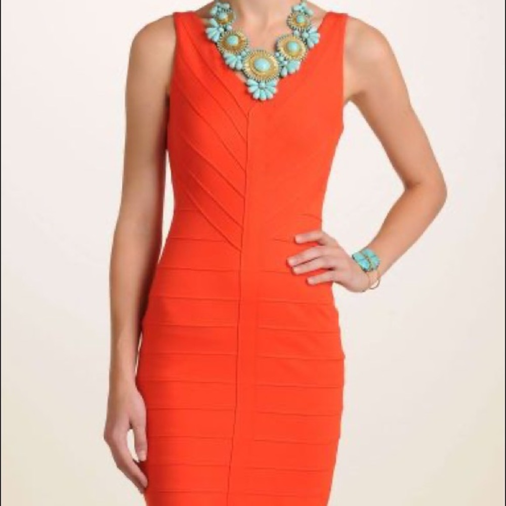 ❤️BB Dakota Clementine Banded Hudson Bodcon Dress Small Orange